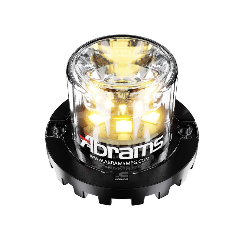 Abrams SAE Class-1 Blaster 360 (Amber/Amber) 18W - 6 LED Tow Truck Construction Vehicle LED Hideaway Surface Mount Strobe Warning Light - Image 1